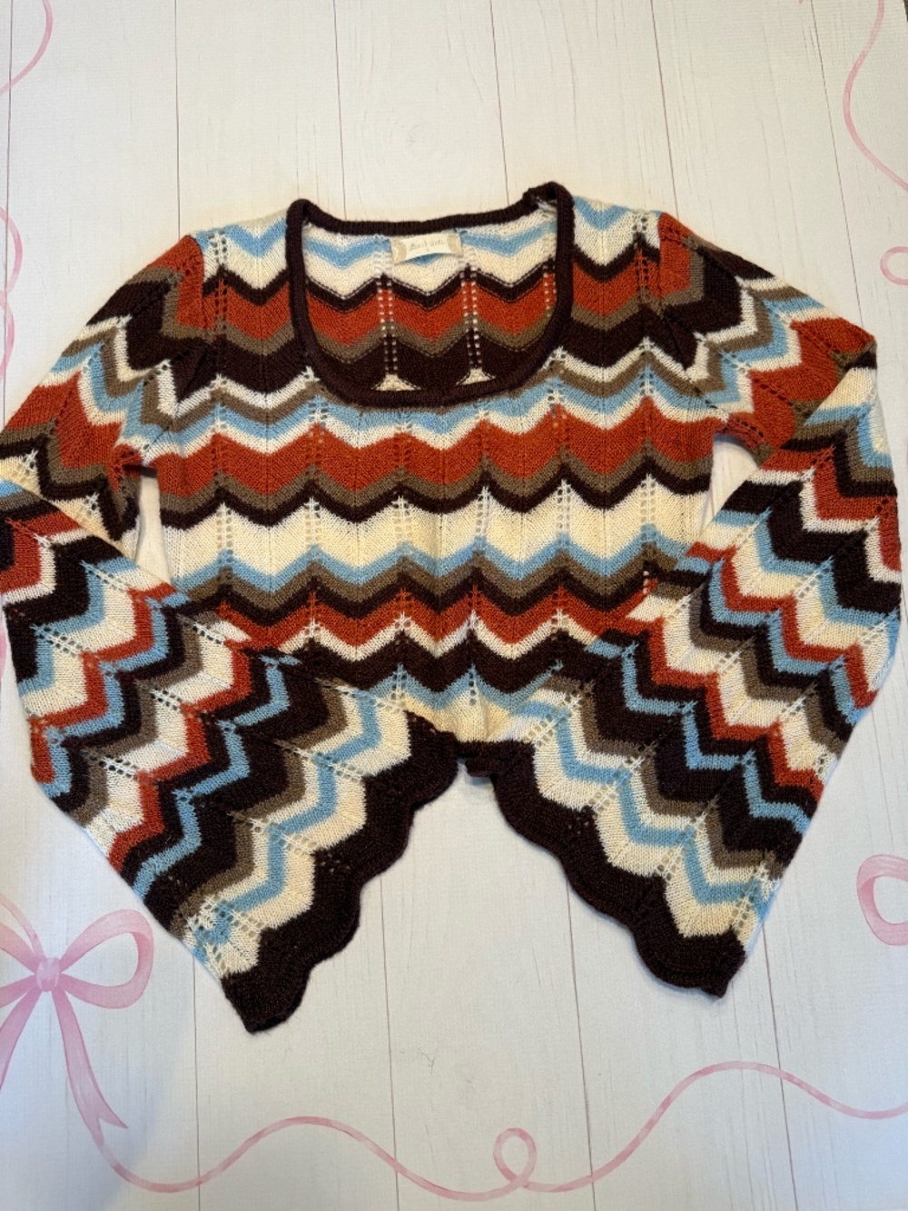Altar'd State Charlie Cropped Cable Knit Sweater size S